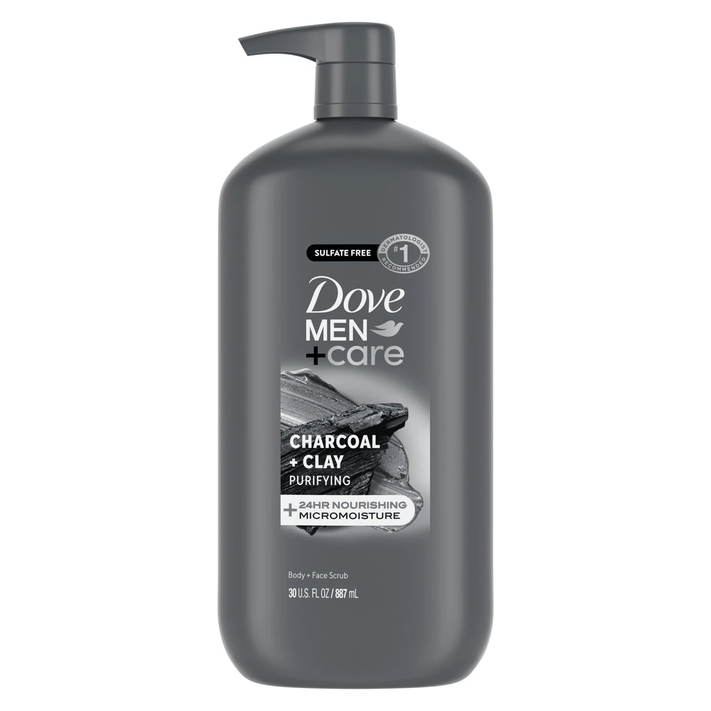 (4 Pack)  Elements Liquid Body Wash and Face Wash Charcoal + Clay Nourishing Cleanser, 30 Oz