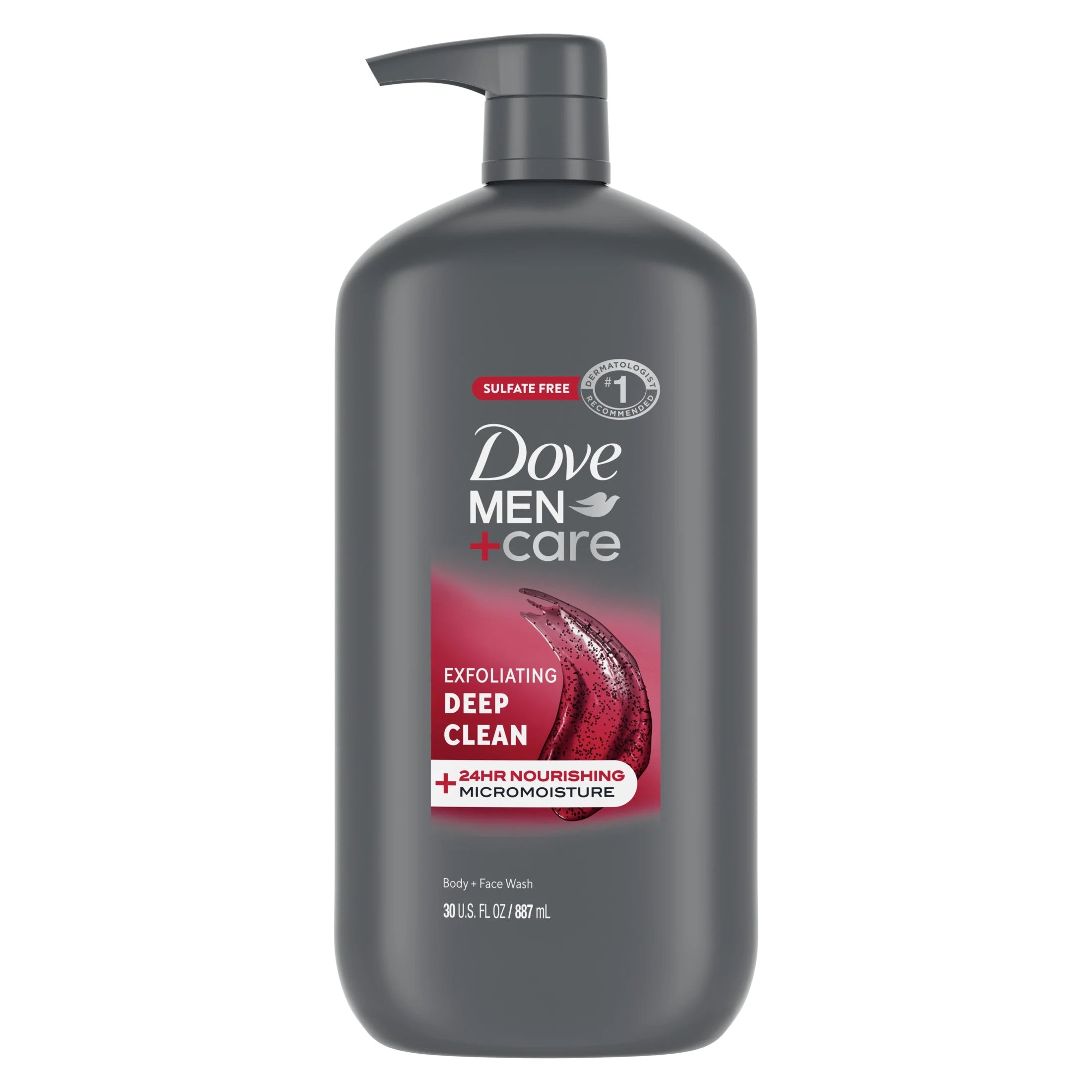 Men+Care Exfoliating Deep Clean Face & Body Wash for Men, Citrus + Cedarwood, 30 Oz