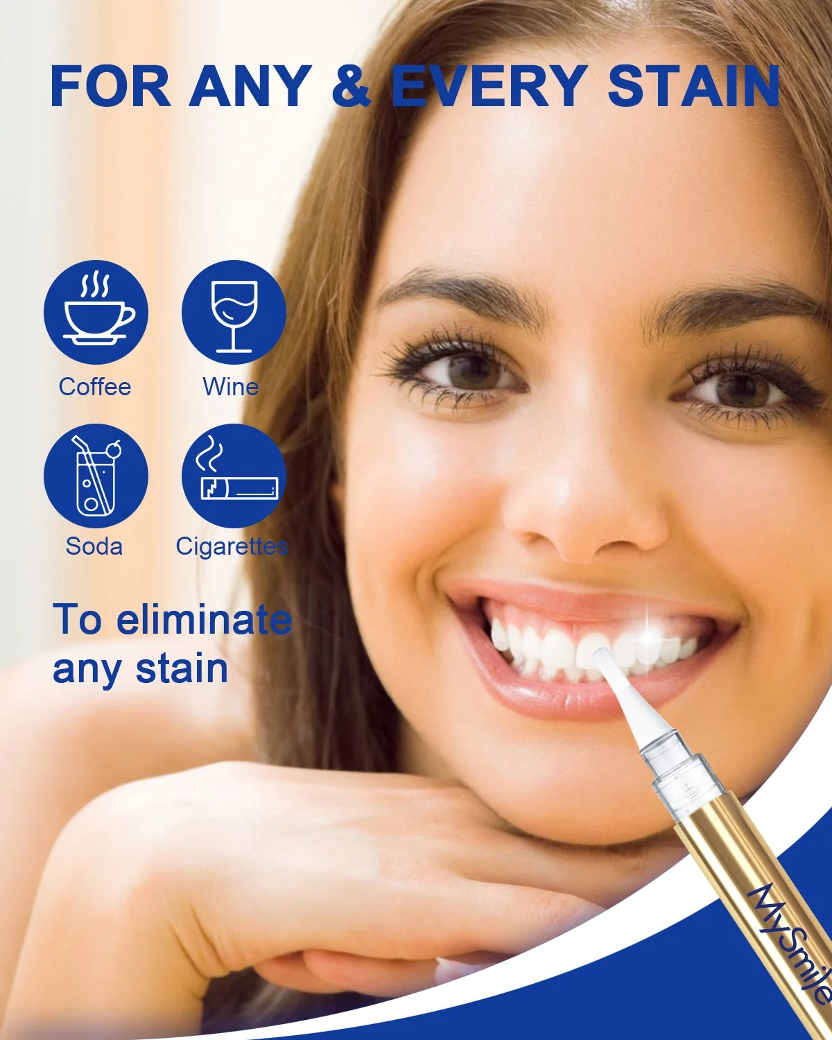 Premium 35%CP Teeth Whitening Pen, Teeth Whitening Kit, 2 X 4Ml Enhanced Formula Whitening Gel Refills (Gold), Enamel Safe, Remove 10 Years of Stains