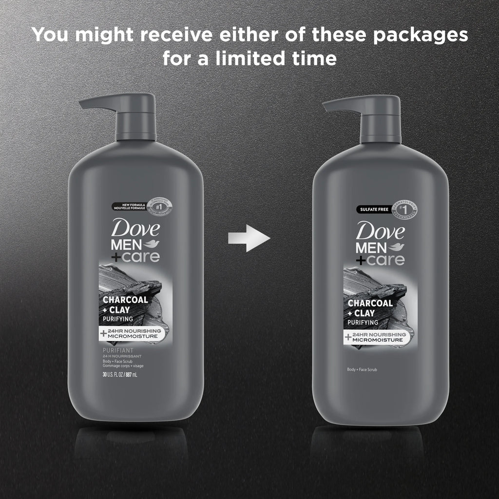 (4 Pack)  Elements Liquid Body Wash and Face Wash Charcoal + Clay Nourishing Cleanser, 30 Oz