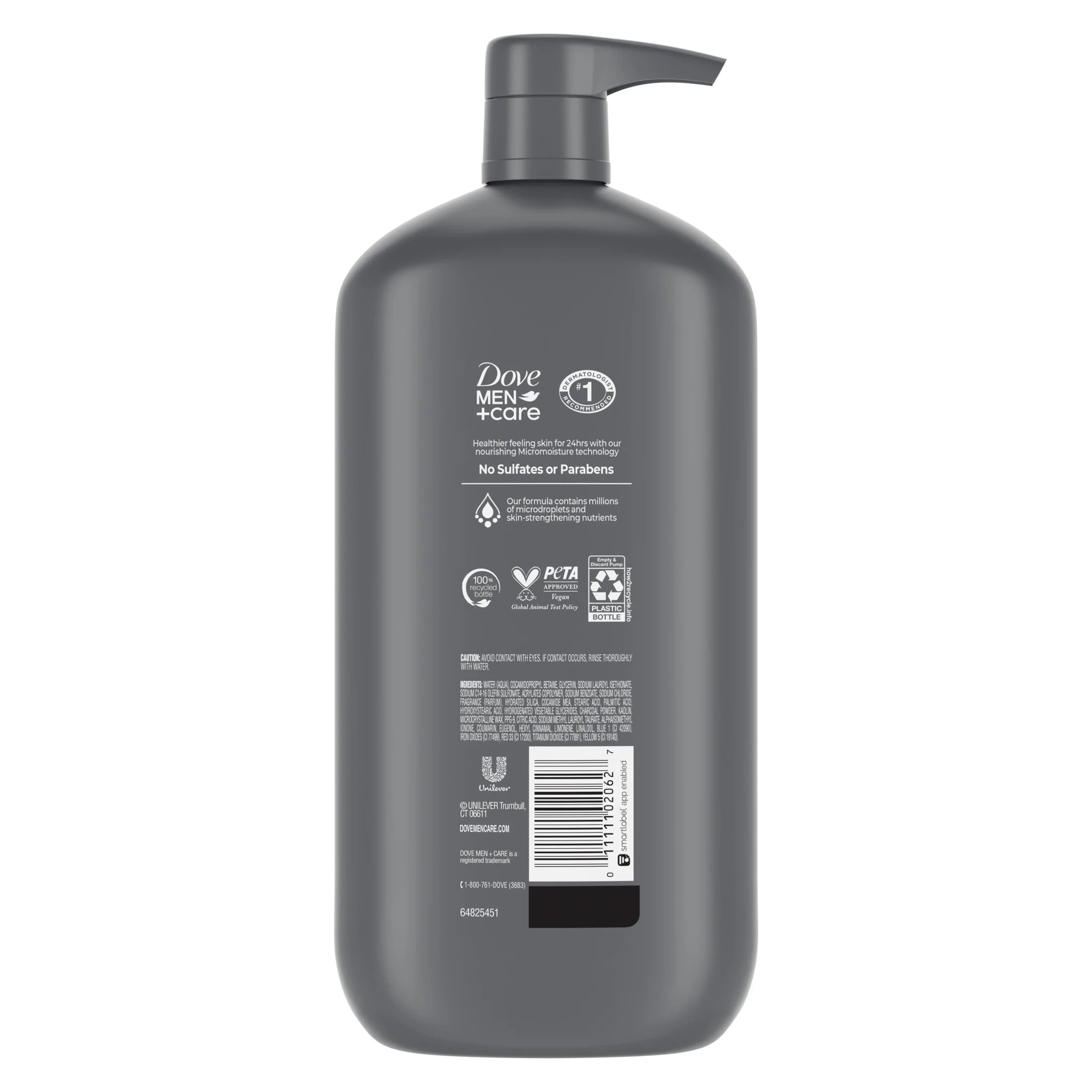 (4 Pack)  Elements Liquid Body Wash and Face Wash Charcoal + Clay Nourishing Cleanser, 30 Oz