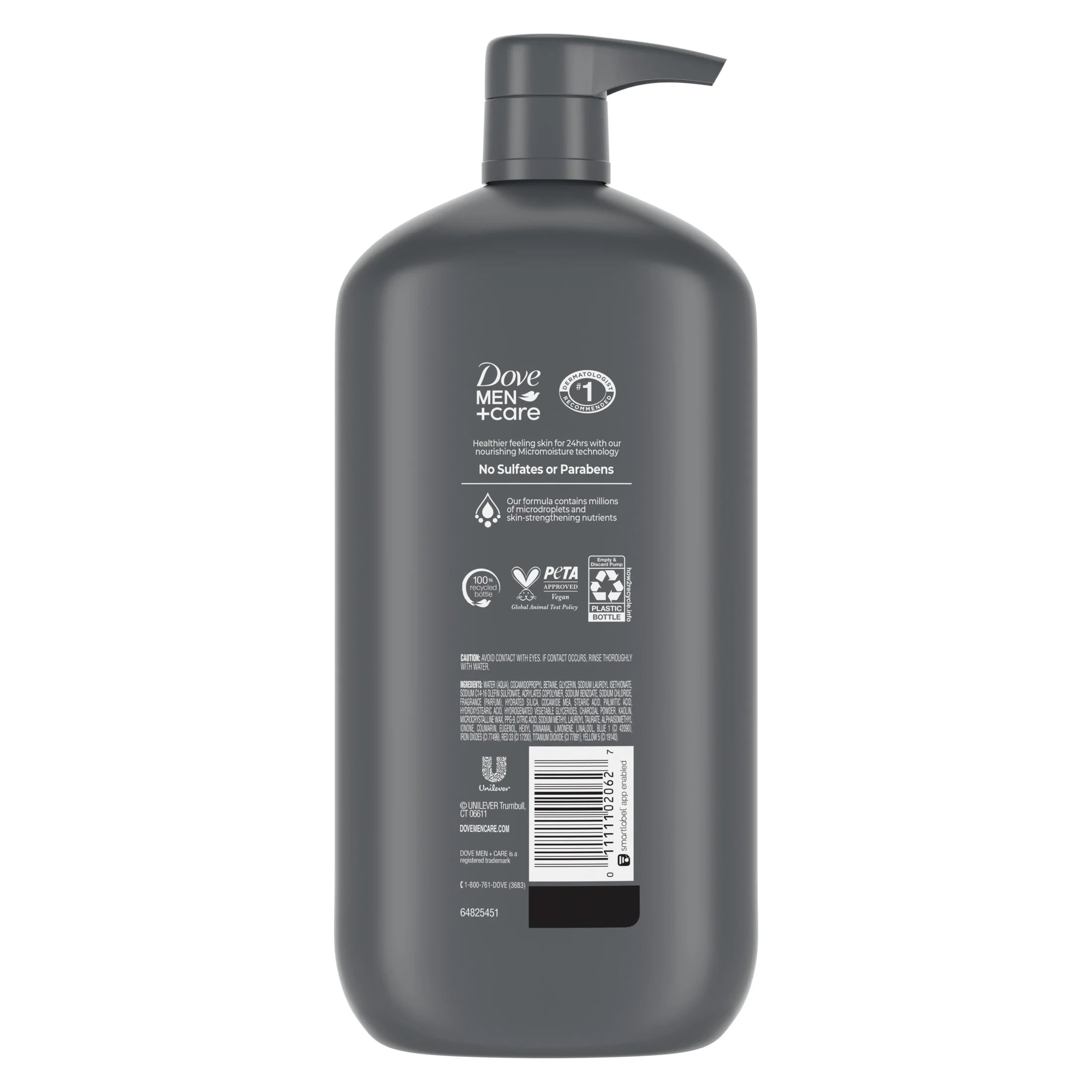 (4 Pack)  Elements Liquid Body Wash and Face Wash Charcoal + Clay Nourishing Cleanser, 30 Oz